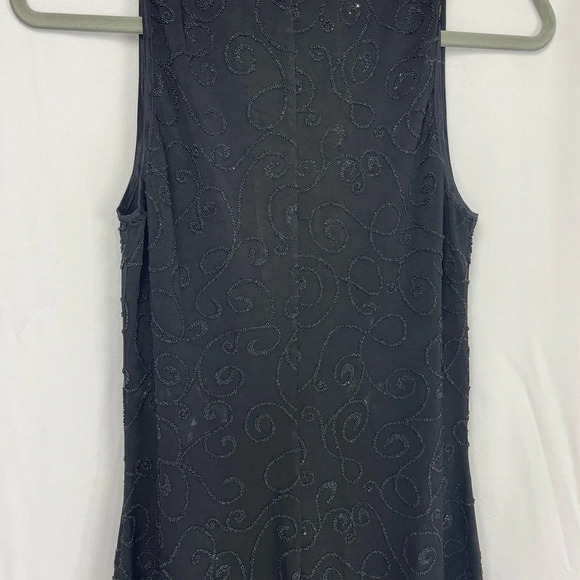 ALEXIA ADMOR Black Stretch Knit HIGH NECK Sleeveless BEADED Maxi Bodycon Dress M - Picture 11 of 11
